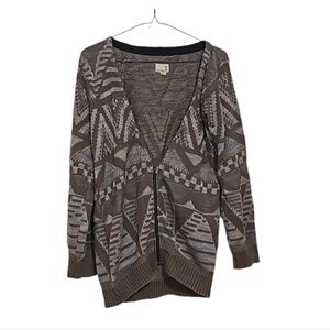 Urban Renewal Geometric Zip Sweater Cardigan made from Vintage Fabrics